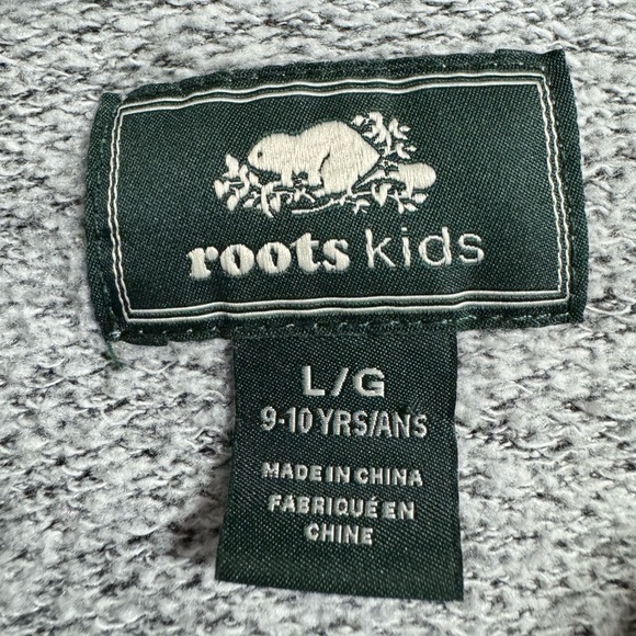 Roots Kids Zippered Zip Up Charcoal Grey Black Hoodie Sweatshirt Girl Boy Unisex - Picture 7 of 12